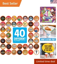 Flavored Coffee Pods Compatible with Keurig K Cup Brewers, Assorted Variety P...