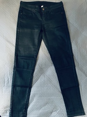Mango Damen Skinny Jeans Gr. 34 Schwarz Schrittlänge 68cm Five-Pocket Knopf