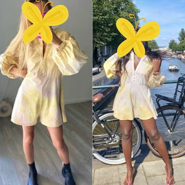 Zara Mono Playsuit tie dye (50€ original) mangas abullonadas