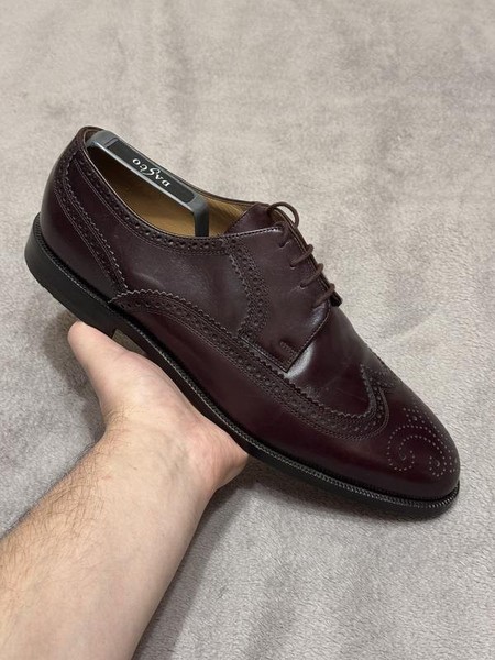 Men Bally Heels Burgundy Leather 45