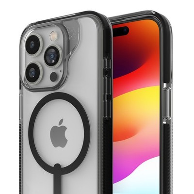 ZAGG Santa Cruz Snap iPhone 15 Pro 6.1'' Ultra Slim MagSafe Clear Black Case NEW