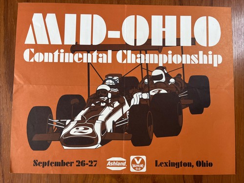 Vintage 1969 MID-OHIO Racing Poster National Championship Races SCCA Lexington