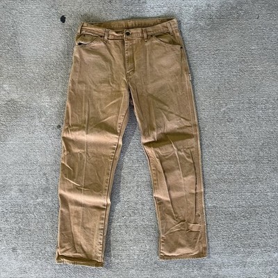 Vintage 2000s Y2K Dickies Duck Carpenter Pants Mens Tan Canvas Size 36x34 Work