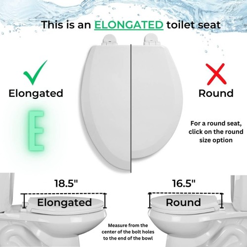 Black Toilet Seat Elongated Toilet Seat Cover Closed Front with Cover Residen - Picture 2 of 3