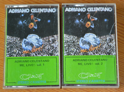 2 Musikkassetten ADRIANO CELENTANO *Me, Live!* Vol. 1+2 (Clan 1979) Cassette MC