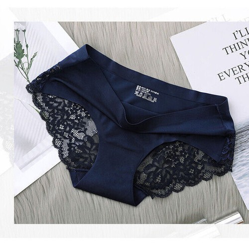 Women Seamless Underwear Sexy Lace Lingeries Knickers Ice Silk Panties Briefs - Picture 19 of 23