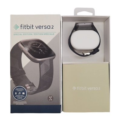 Fitbit Versa 2 Special Edition Smart Watch Health Activity Tracker Smoke Woven