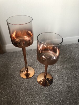 Kupfer Rosegold weiche Ombre Gläser Kerzenhalter Deko