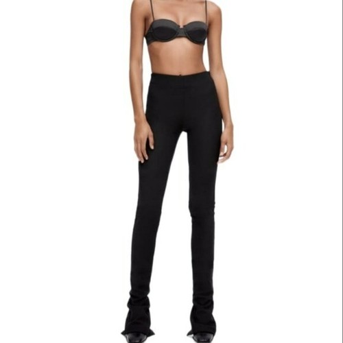 ZARA EXTRA LONG RIBBED LEGGINGS BLACK | 7385/272/800 SIZE M | eBay