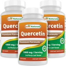 3 Pack Best Naturals Quercetin 1000 mg 120 Vegetarian Capsules