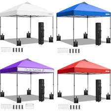 8x8ft Commercial Pop UP Canopy Party Tent Gazebo One Push Setup Wheel CarryBag