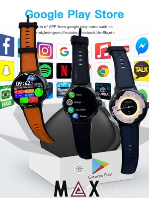 4G Android Smart Watch 1.75inch AMOLED Screen Rotating Camera Video Call 1520mah