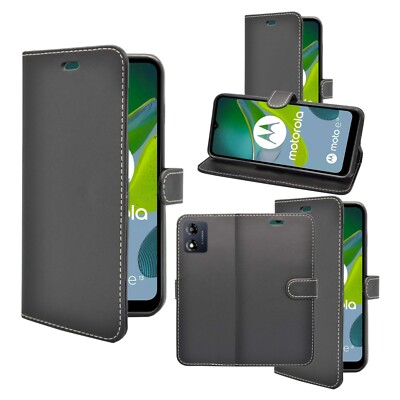 Für Motorola E13 Hülle Brieftasche Flip PU Leder Ständer Kartenhalter Cover