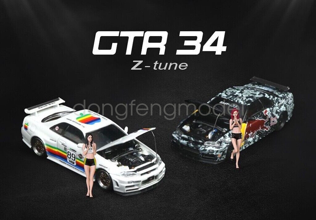 TM 1:64 Scale Skyline GTR R34 Z-Tune Figure Apple Model Diecast
