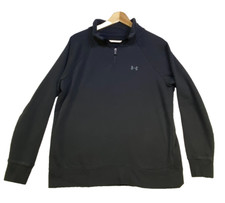 Under Armour Sweatshirt Women's Size Medium M Black 1/4 Zip Loose Heat Gear
