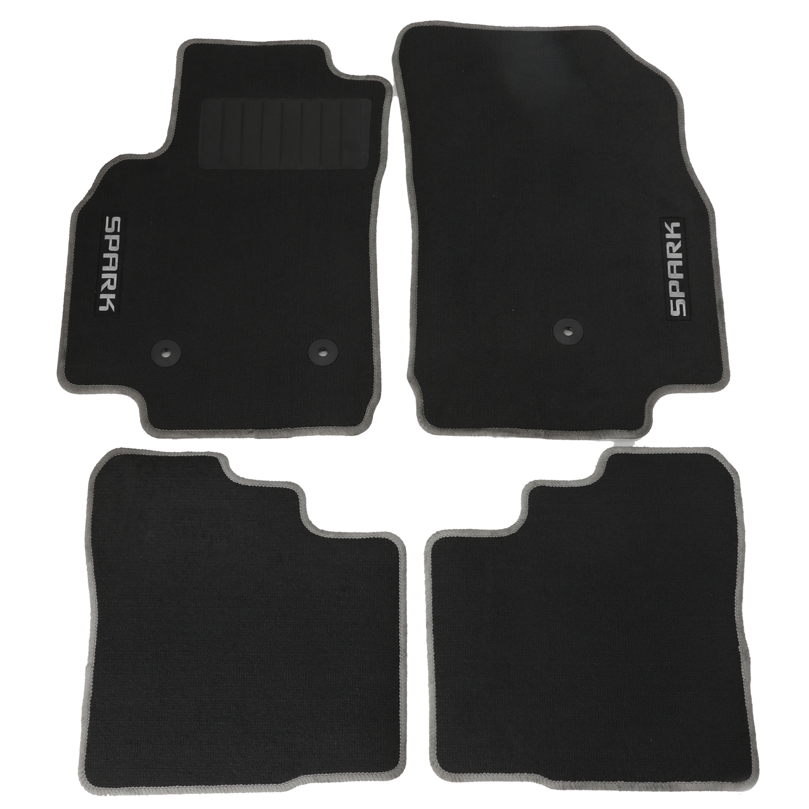 Alfombrillas de piso de alfombra delanteras y traseras para Chevrolet Spark 2016-2022 (N/P 42392361)