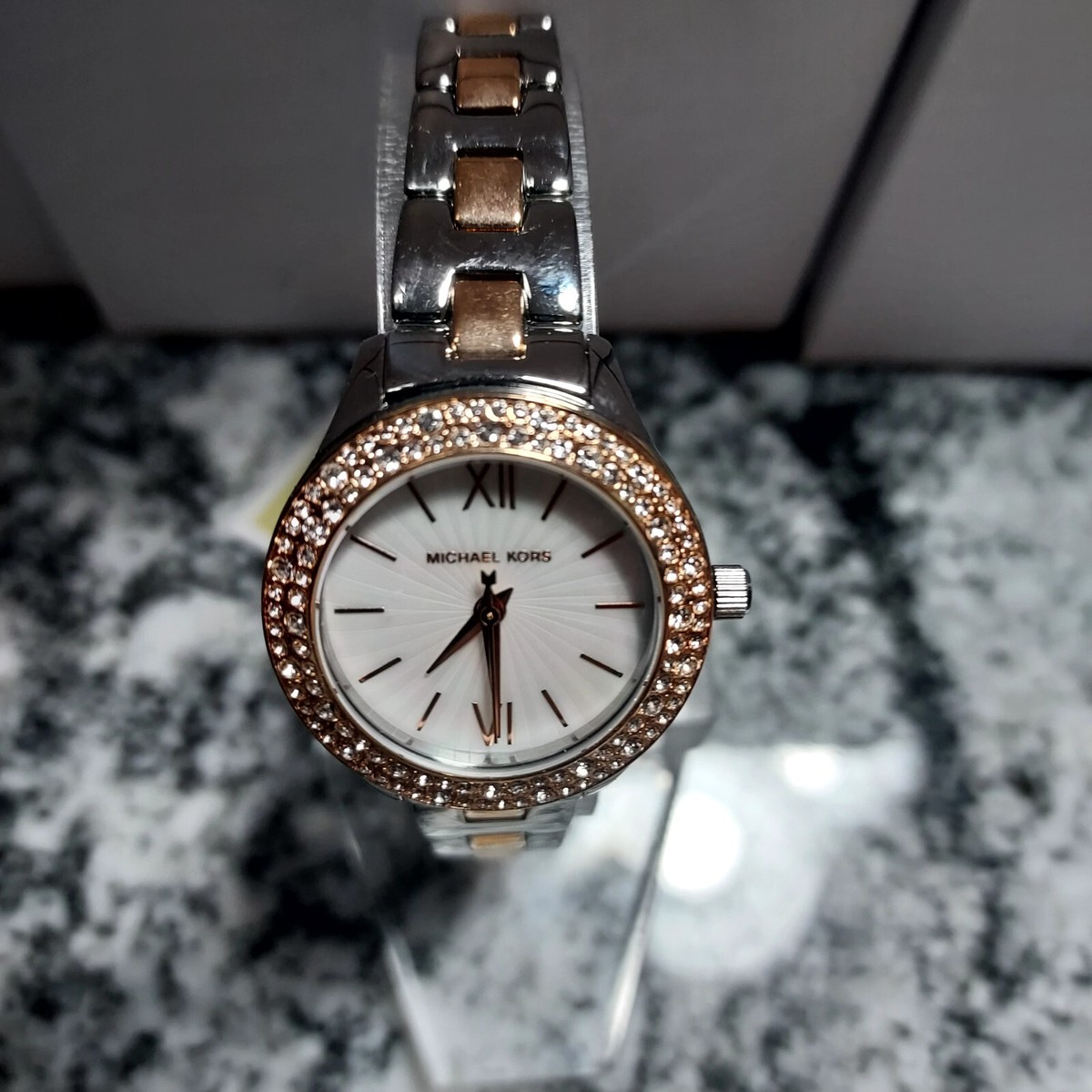 Michael Kors Liliane Crystal White Dial Ladies Watch MK4559 Silver