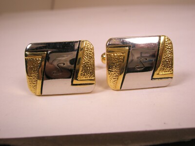 S Monogram Engraved Initial Vintage Cuff Links stanley steve sergie sam