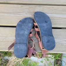 Sandales Compensées LA SCARPA En Cuir Marron Foncé - Taille 39 - Très Bon état (lanières Fines)