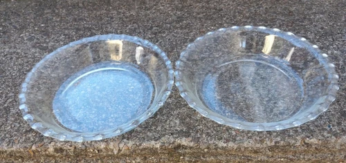 Vintage Pyrex 206 6" Fluted Glass Pie Tart Plate Pan Lot of 2 Made in USA