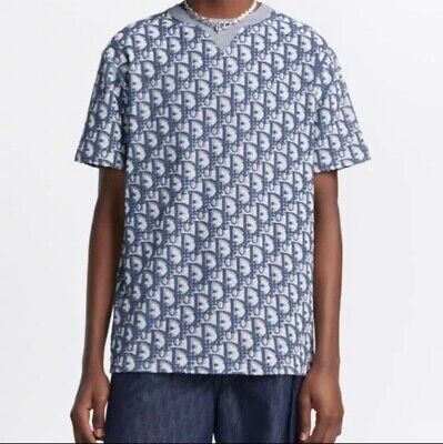 Dior T Shirt Oblique Tee Monogram Cotton Blue Size M | eBay Dior T Shirt Oblique Tee Monogram Cotton Blue Size M | eBay