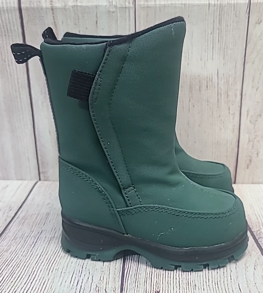 Lands End зимние Flurry снег ботинки ребенка ясельного возраста размер 6 зеленый изолированный - Изображение 2 из 4