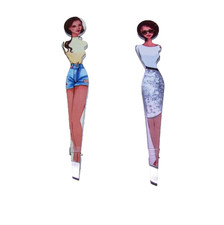 LOT OF 2 LADY TWEEZERS BY BEAUTY SECRETS SLANTED TIP