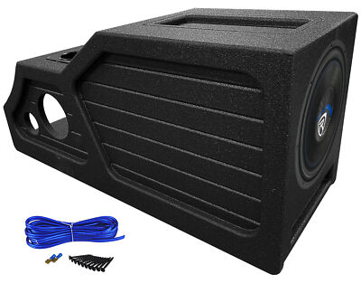 Rockville 12'' Subwoofer+Center Console Sub Box For 2014-2018 Chevy/GM Crew Cab