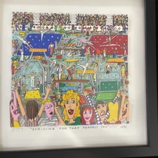 James Rizzi Signed “Striving For That Perfect Ten” 229/350 1992 Color Lithograph