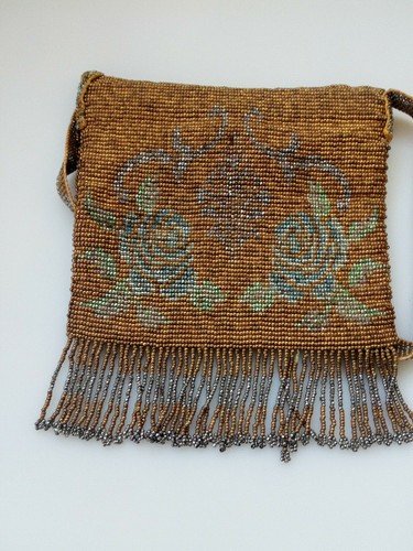 Vintage Antique French Mesh Small Beaded Evening Bag 1920's - Picture 3 of 3