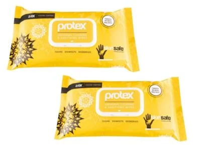 2x PROTEX Universal Sanitising Wipes100 Cleaning Wipes New and Sealed