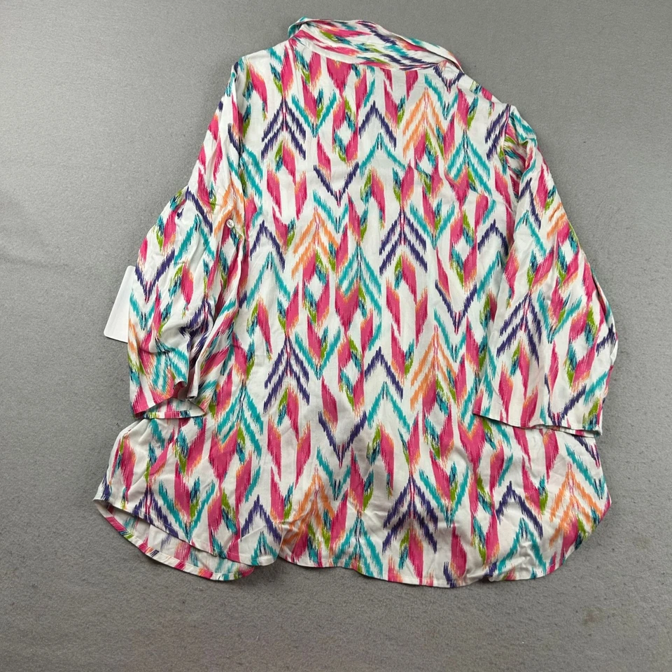 Camisa Woman Within para mujer grande 18/20 multicolor manga larga con botones nueva con etiquetas Foto 4 de 4