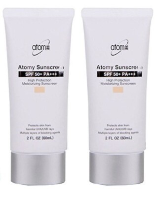 ATOMY Sunscreen SPF 50+ Pa+++ Beige 60ml 2EA. Free Shipping (Exp. Aug.2028)