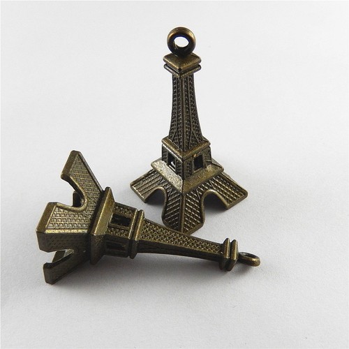4pcs/lot Retro Bronze Alloy Eiffel Tower Shaped Jewelry Charms Pendants 45*20mm - Imagen 5 de 6