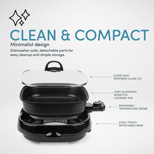Aroma Housewares ASP-218B Grillet 4Qt. 3-in-1 Cool-Touch Electric Indoor Grill - Picture 3 of 5