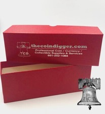 Coin Slab Storage Box RED Holds 2  x 2  Crown Paper Holder Flip  Slabs 2.5x2.5