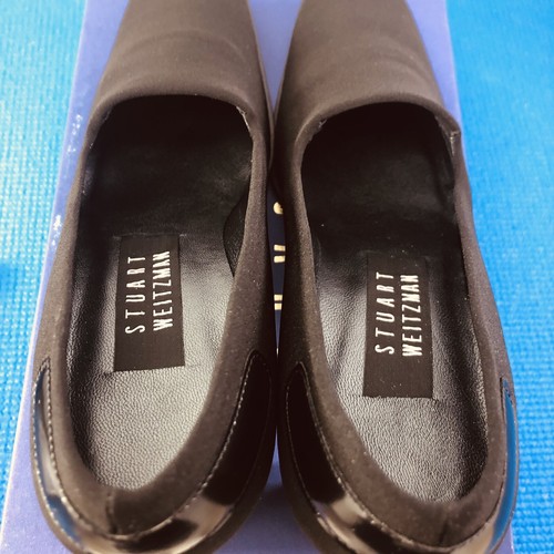 STUART WEITZMAN Women's Black Fabric Larue Noir Aniline Stretch Pumps 5 M w/Box - Picture 7 of 10