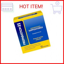 Preparation H Hemorrhoid Suppositories For Itching And Discomfort Relief - 12 Co