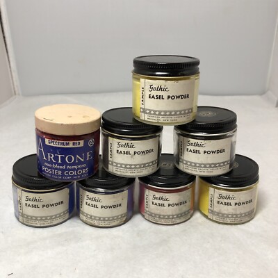 8 Jars Artone & Gothic Dry Tempera Paints