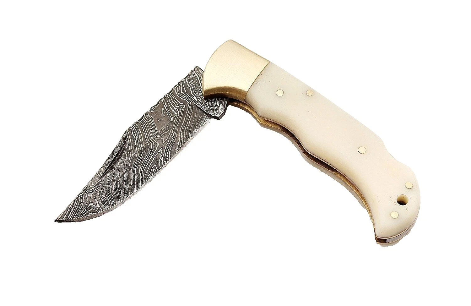 Mango de hueso Blanco cuchillos plegables de colección