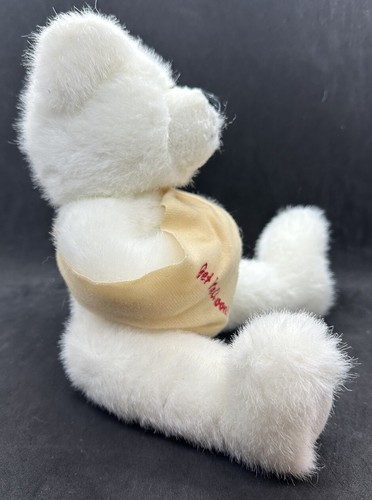 10" The Petting Zoo Get Well Soon White Bear Plush Stuffed Toy Jointed 1994 - Picture 4 of 6