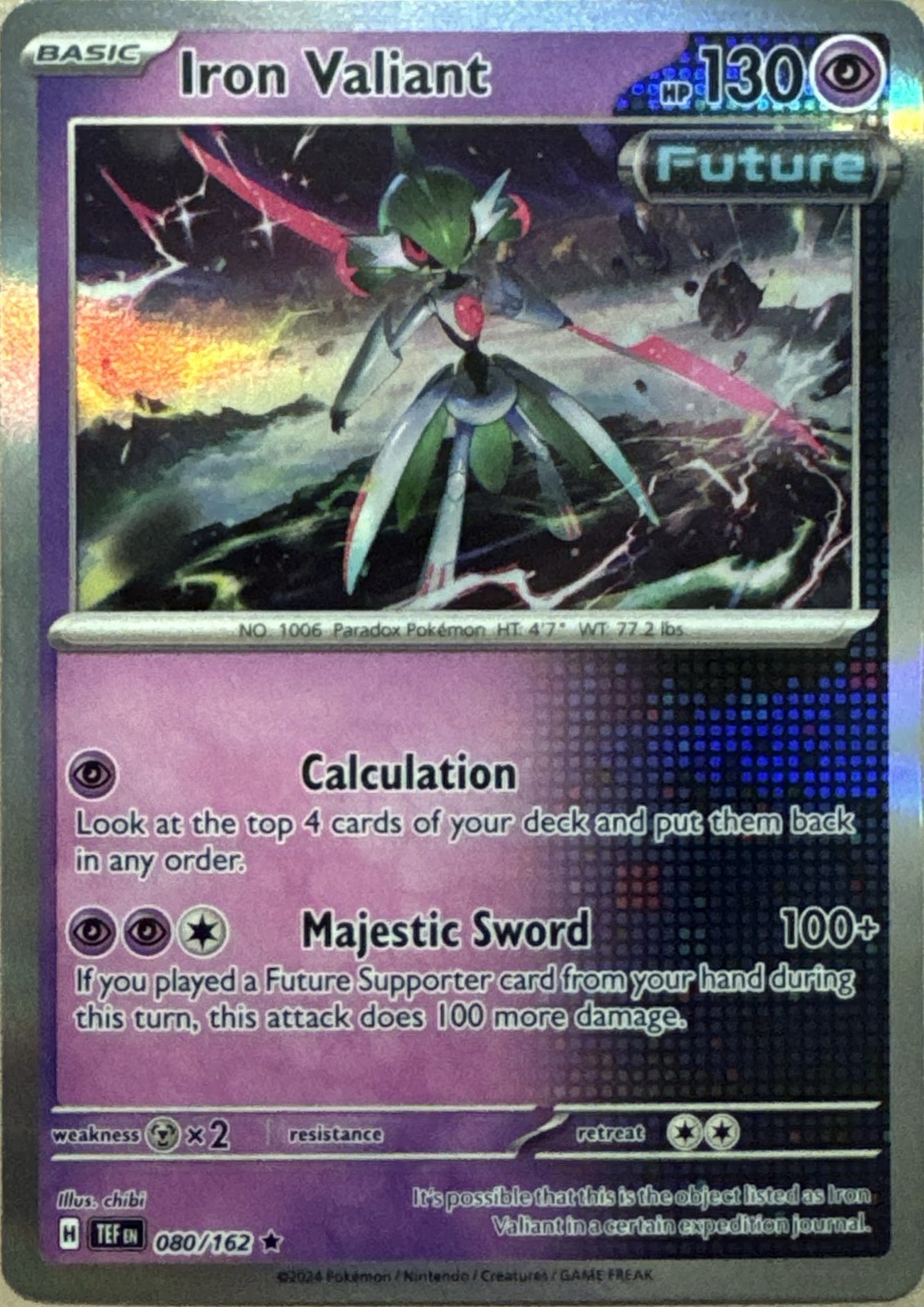 Iron Valiant - Holo Rare SV05: Temporal Forces 080/162 NM