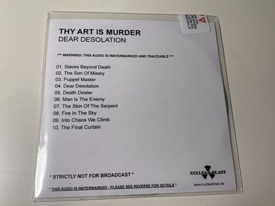 Thy Art Is Murder [SEALED] PROMO CD ALBUM Dear Desolation