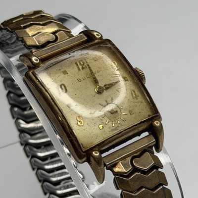Vintage Bulova 10BM 10K RGP Square Men's Mechanical Watch 17J - FOR PARTS/REPAIR