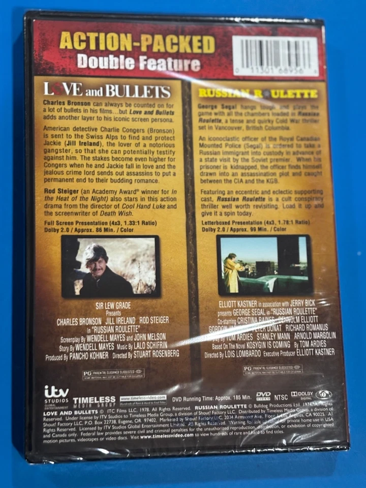 Love and Bullets / Russian Roulette (DVD) Stars Charles Bronson/George Segal - Image 2 of 2