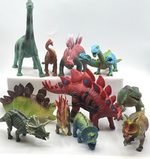 Vintage LOT Of Toy Plastic Dinosaurs Mixed Figures Retro Colors