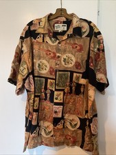 Koko Island Men  s Casual Button Up Shirt Black 2XL Tropical Tiki Hawaiian USA