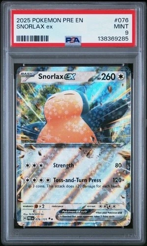 SNORLAX EX #076 PSA 9 • 2025 POKEMON PRE EN-PRISMATIC EVOLUTIONS