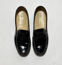 Cole Haan NikeAir Black Patent Leather Penny Loafers Moc Toe Womens Sz 7.5