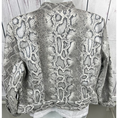 Ruby Rd Women’s Jacket Size 10 Snakeskin Print Black White Grey - Picture 8 of 8